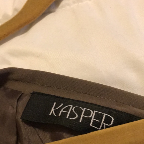 KASPER SKIRT, Size #16, Color Tan, Fully Lined, Ruffle at bottom of skirt. - Picture 4 of 8